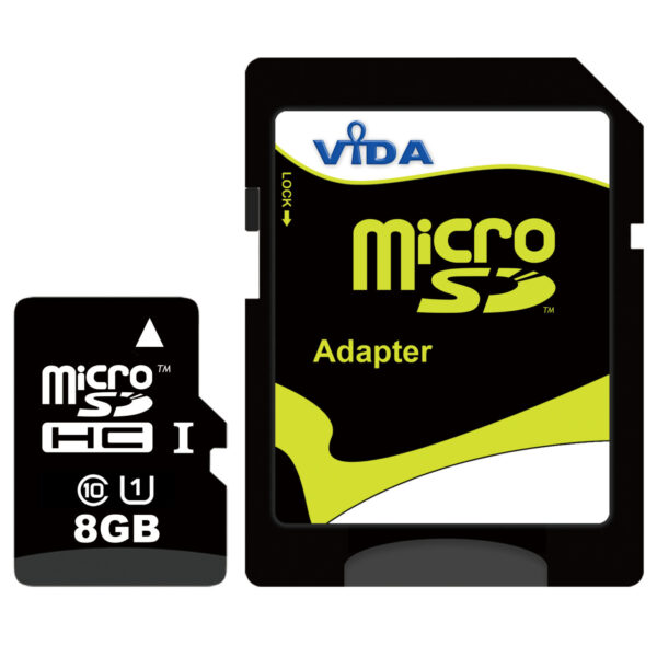 Vida IT 8GB Micro SDHC Class 10 USH-1 Memory Card with SD Adapter