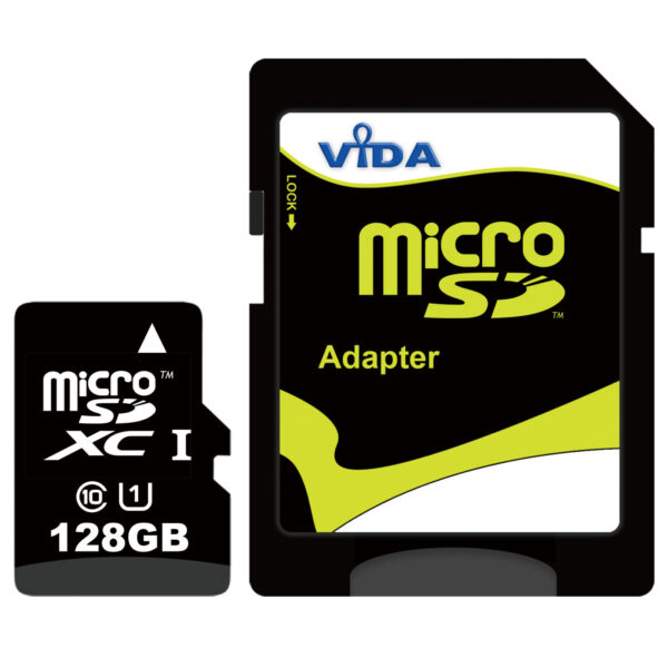 VIDA IT 128GB MicroSDXC UHS-1 Class 10 Memory Card with SD Adapter